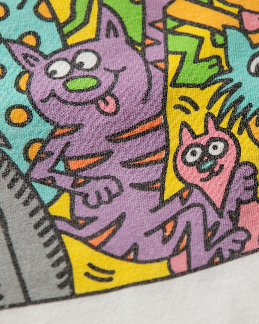 90s Vintage Keith Haring Cats T-shirt