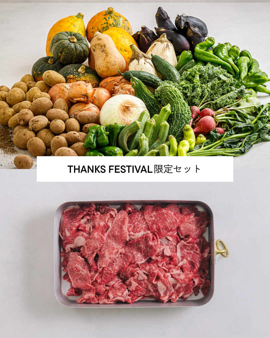 埼玉県小川町不揃い野菜と 天童切り落とし牛セット