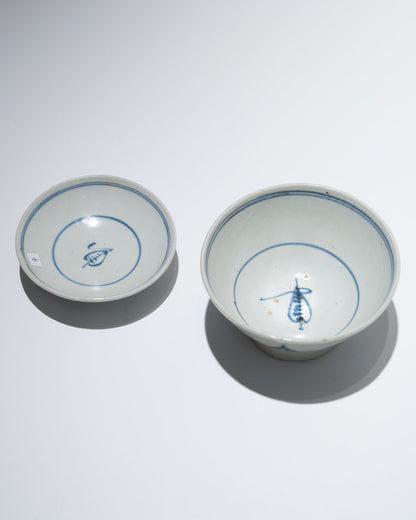 会津本郷焼蓋碗 幕末 2客セットC