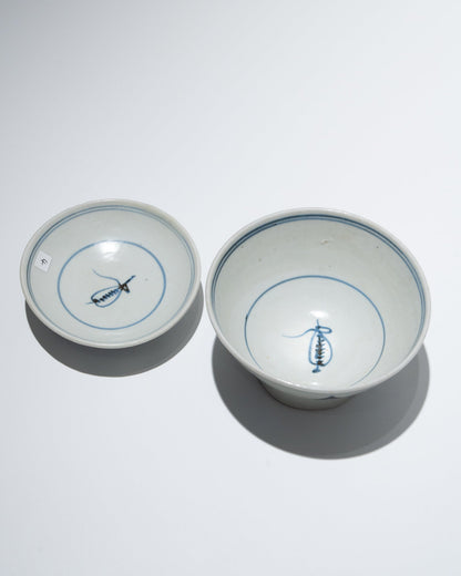 会津本郷焼蓋碗 幕末 2客セットB