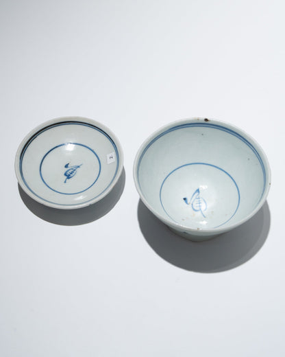 会津本郷焼蓋碗 幕末 2客セットA