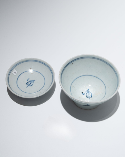 会津本郷焼蓋碗 幕末 2客セットD